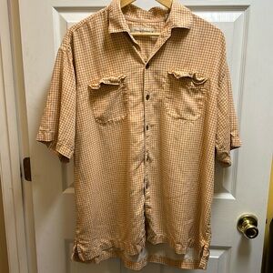 Tommy Bahama button up shirt orange/white XL